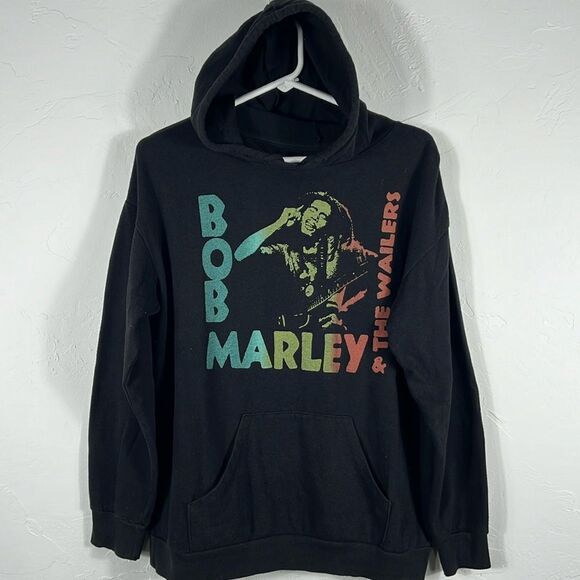 🔥🔥 BOB MARLEY & The Wailers Lightweight HOODIE Sweatshirt - Sz L - EXCELLENT - Picture 1 of 7